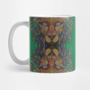 Tribal Lion Head Mug